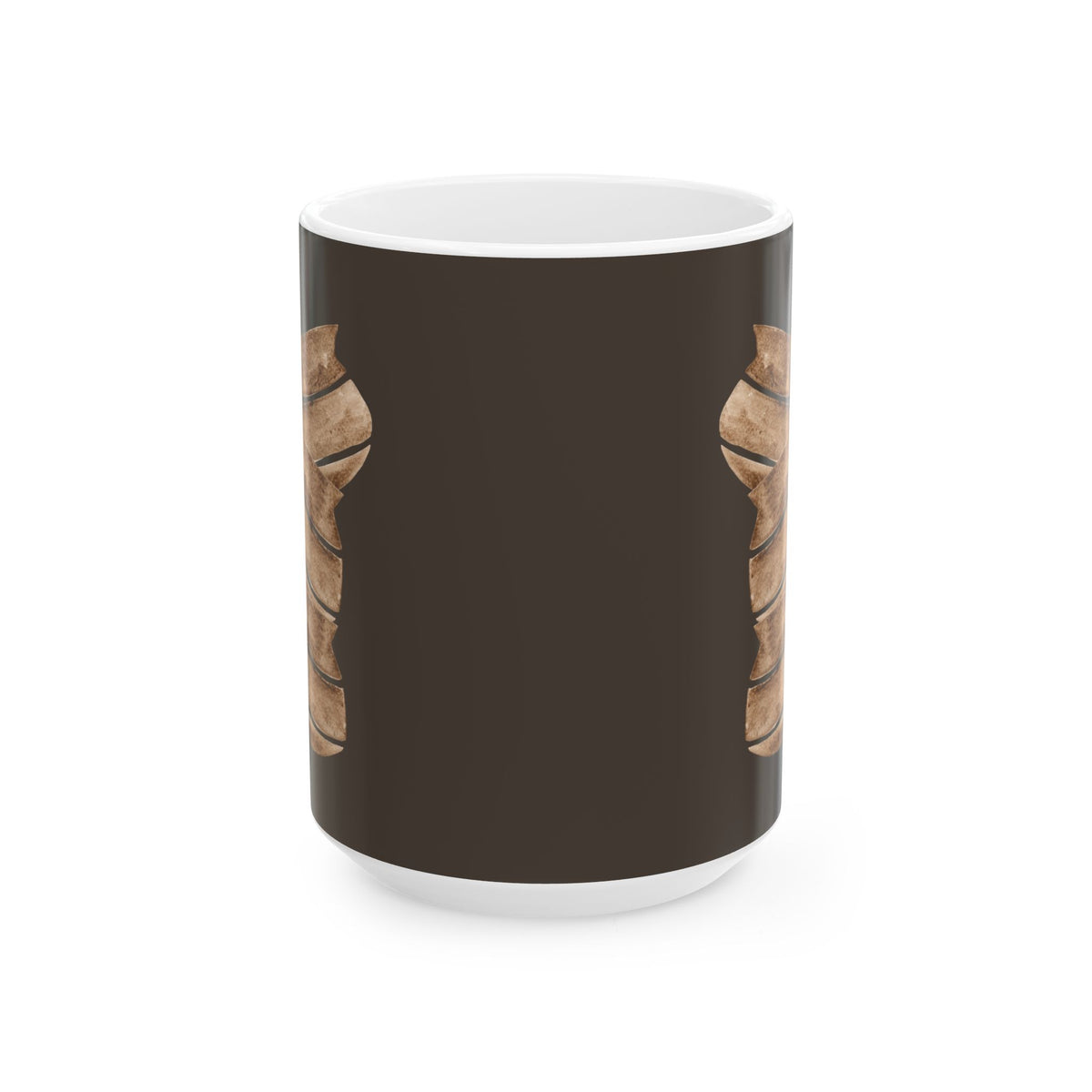 Carved Wood Tiki Mug — Rustic Tropical Coffee Cup (11oz/15oz)