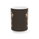 Carved Wood Tiki Mug — Rustic Tropical Coffee Cup (11oz/15oz)