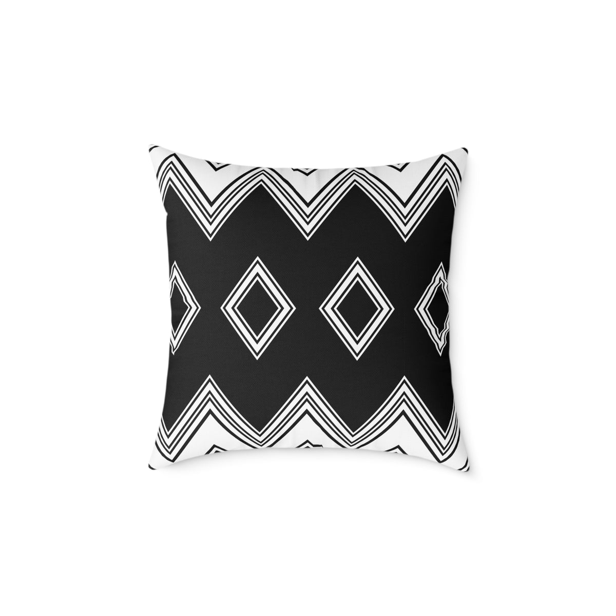 Black & White Tribal Diamond Throw Pillow