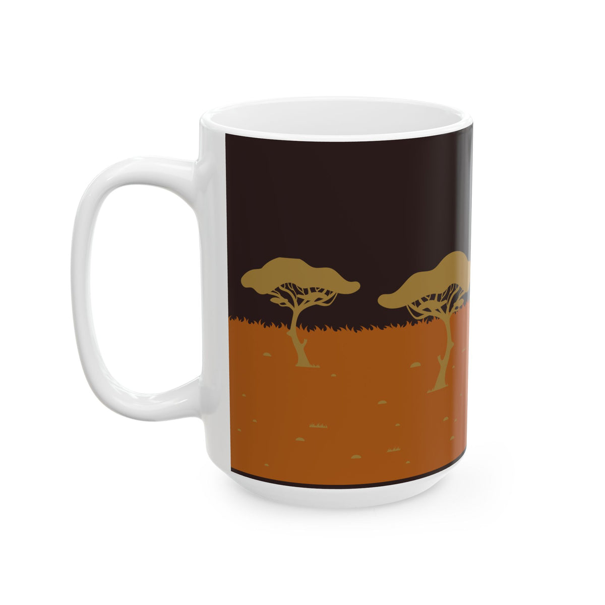 African Savanna Ceramic Mug — Sunset Acacia Tree Coffee Cup (11oz, 15oz)