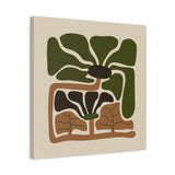 Rooted Canopy Abstract Botanical Wall Art - Earthy Olive & Terracotta Decor