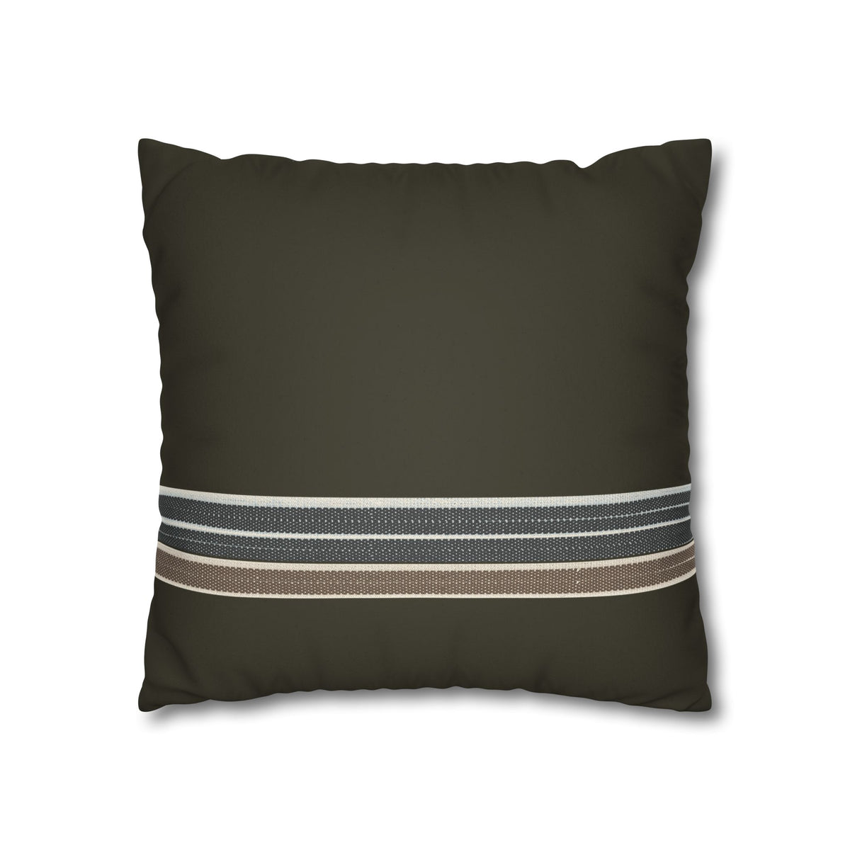 Faux Suede Pillow – Olive Stripe Accent Square Pillowcase