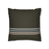 Faux Suede Pillow – Olive Stripe Accent Square Pillowcase