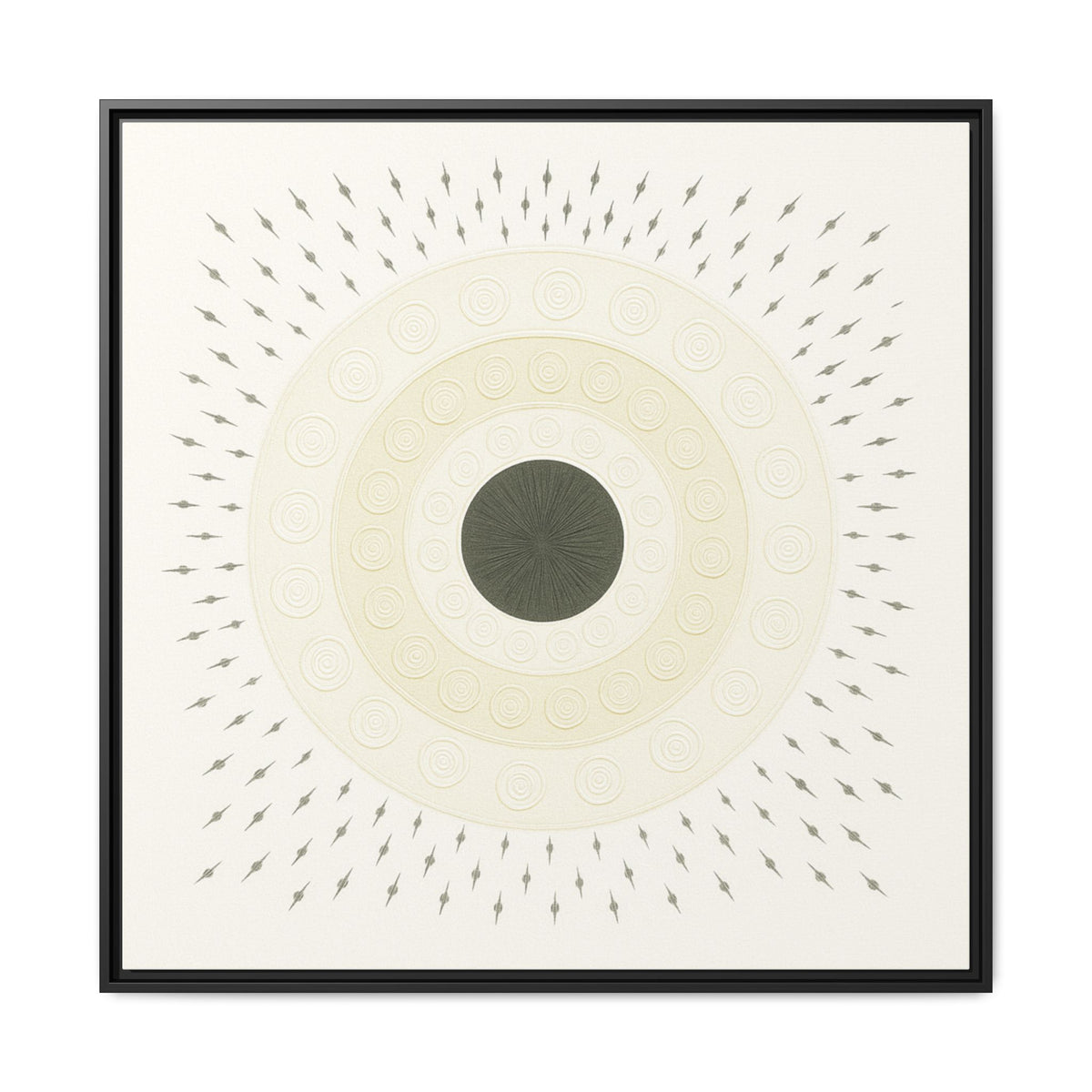 Quiet Orbit Mandala Design Canvas (Framed)