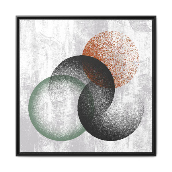 Overlap Circles Framed Canvas Art (Framed)