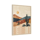 Desert Sunset Cactus Matte Canvas Print (Framed)
