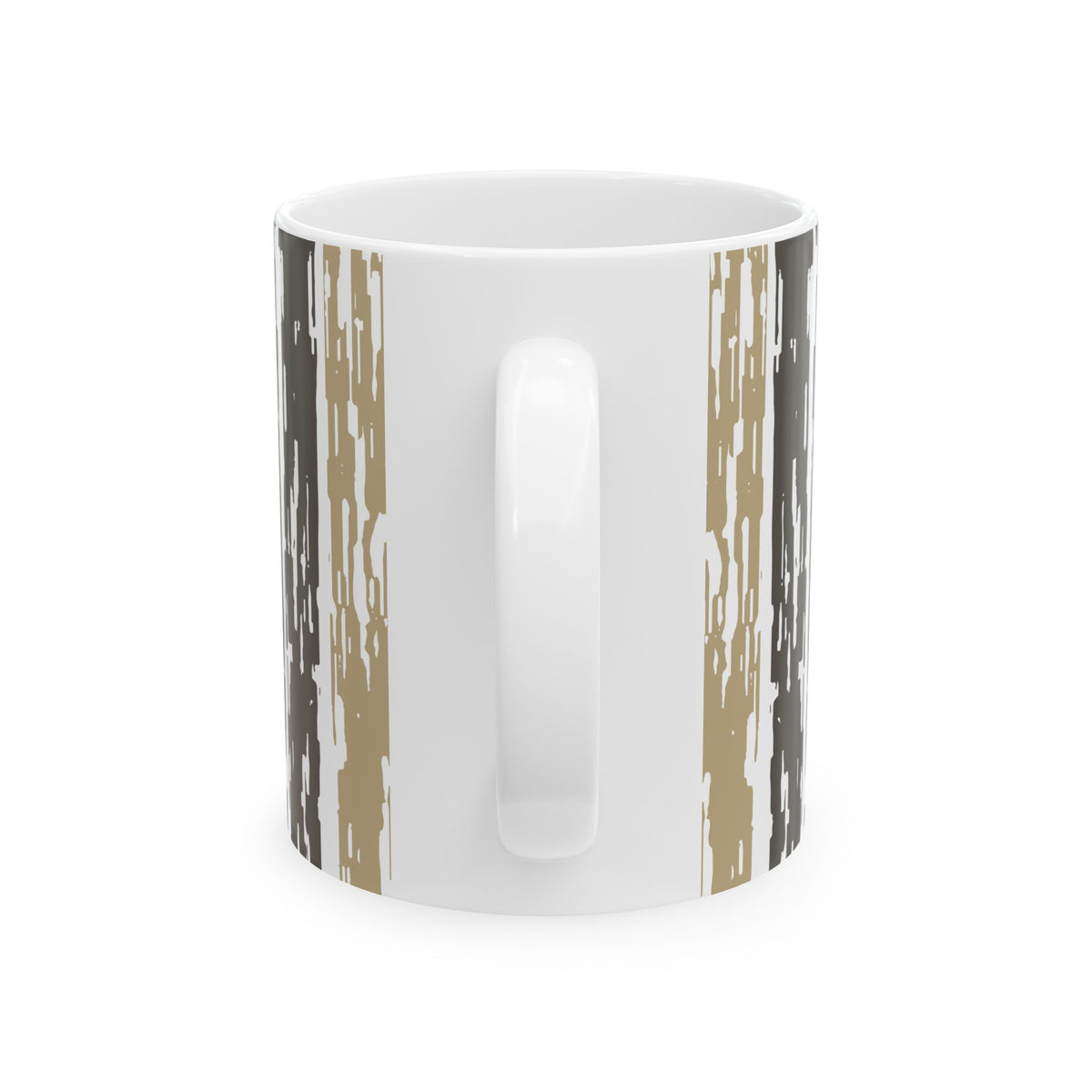 Light earth Grain Still Morning Mug — Rustic Taupe & Gray Pattern (11oz, 15oz)