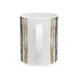 Light earth Grain Still Morning Mug — Rustic Taupe & Gray Pattern (11oz, 15oz)