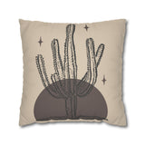 Desert Stillness Cactus Pillowcase – Neutral Earth-Tone Decorative Cushion Cover