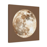 Moon Wall Art Canvas — Neutral Full Moon Matte Stretched Canvas