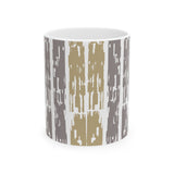 Light earth Grain Still Morning Mug — Rustic Taupe & Gray Pattern (11oz, 15oz)