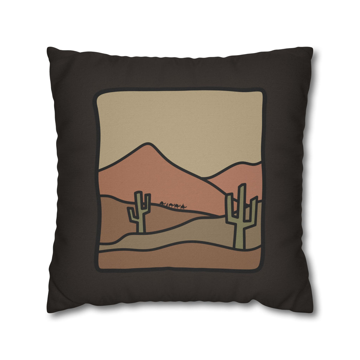 Desert Cactus Pillowcase — Southwestern Landscape Throw Pillow Cover