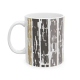 Light earth Grain Still Morning Mug — Rustic Taupe & Gray Pattern (11oz, 15oz)