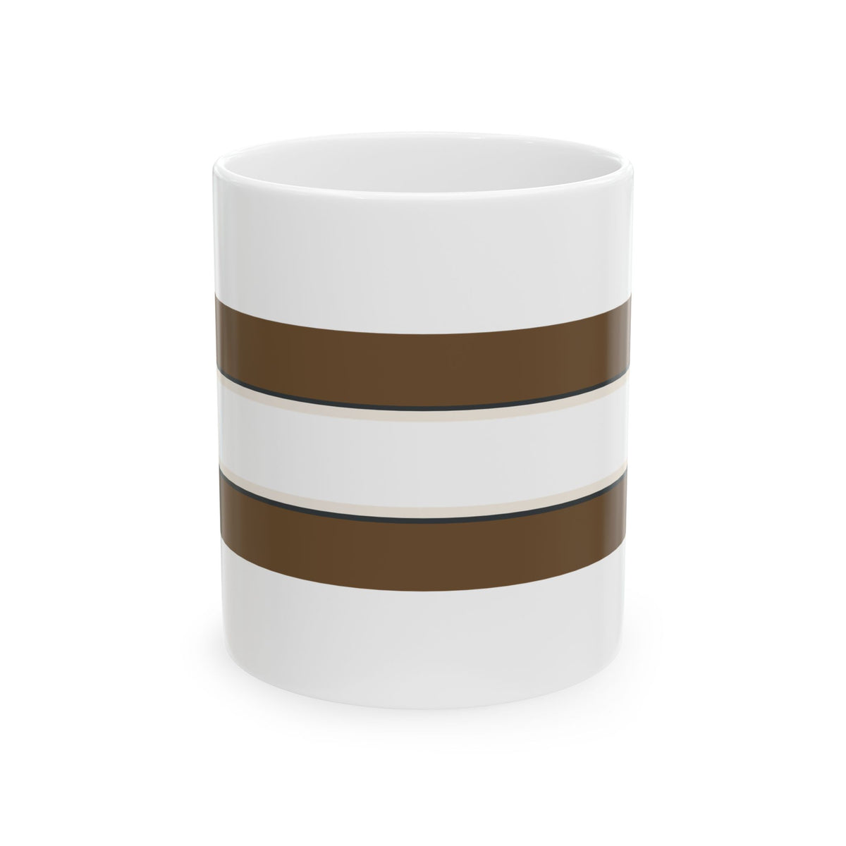 Earthline Brown Striped Ceramic Mug