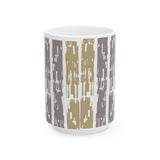 Light earth Grain Still Morning Mug — Rustic Taupe & Gray Pattern (11oz, 15oz)