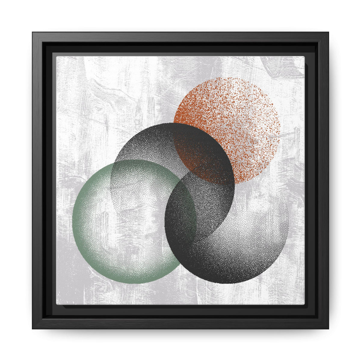 Overlap Circles Framed Canvas Art (Framed)