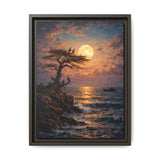 Moonlit Seascape Framed Canvas - Framed