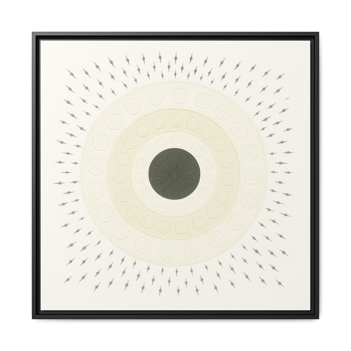 Quiet Orbit Mandala Design Canvas (Framed)
