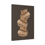 Abstract Rustic Pottery Canvas Print — Earthy Spiral Ceramic Art on Matte Stretched Canvas