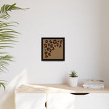 Leopard Print Framed Canvas Art — Rustic Brown Animal Spot Wall Decor