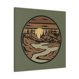 Mountain Passage Wall Art - Earth-Toned Mountain & River Landscape