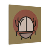 Minimalist Scarab Beetle Canvas Art – Modern Desert Tones, Stretched Matte Wall Decor