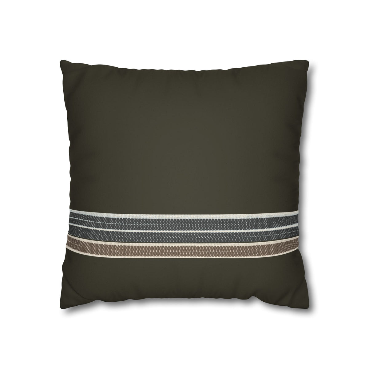 Faux Suede Pillow – Olive Stripe Accent Square Pillowcase