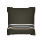 Faux Suede Pillow – Olive Stripe Accent Square Pillowcase