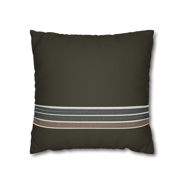 Faux Suede Pillow – Olive Stripe Accent Square Pillowcase