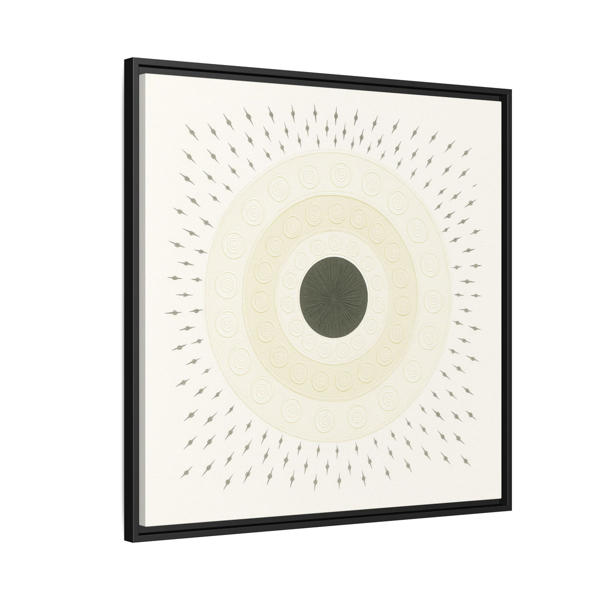 Quiet Orbit Mandala Design Canvas (Framed)