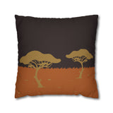 Savanna Sunset Pillowcase — Rustic Acacia Tree Decorative Throw Pillow