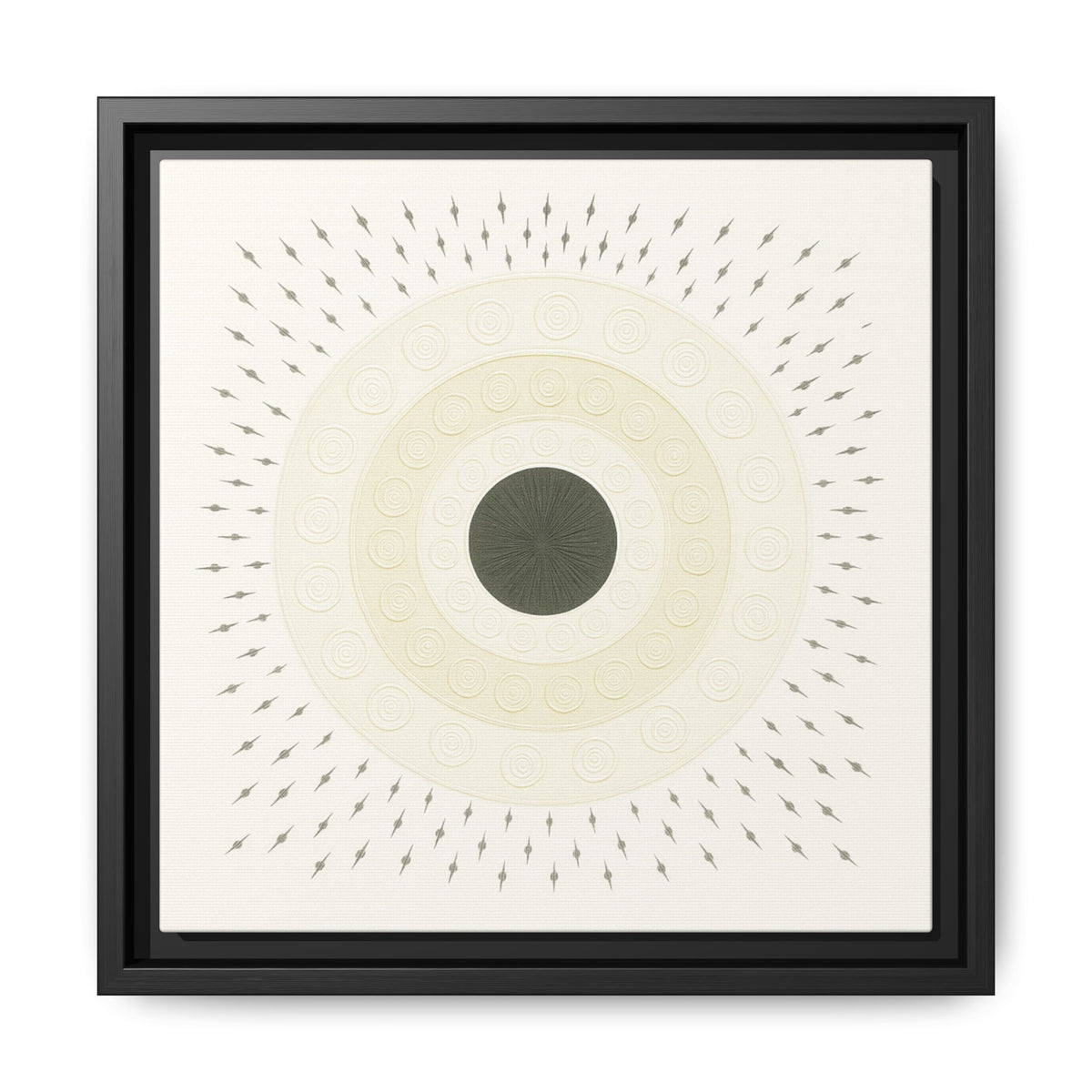 Quiet Orbit Mandala Design Canvas (Framed)