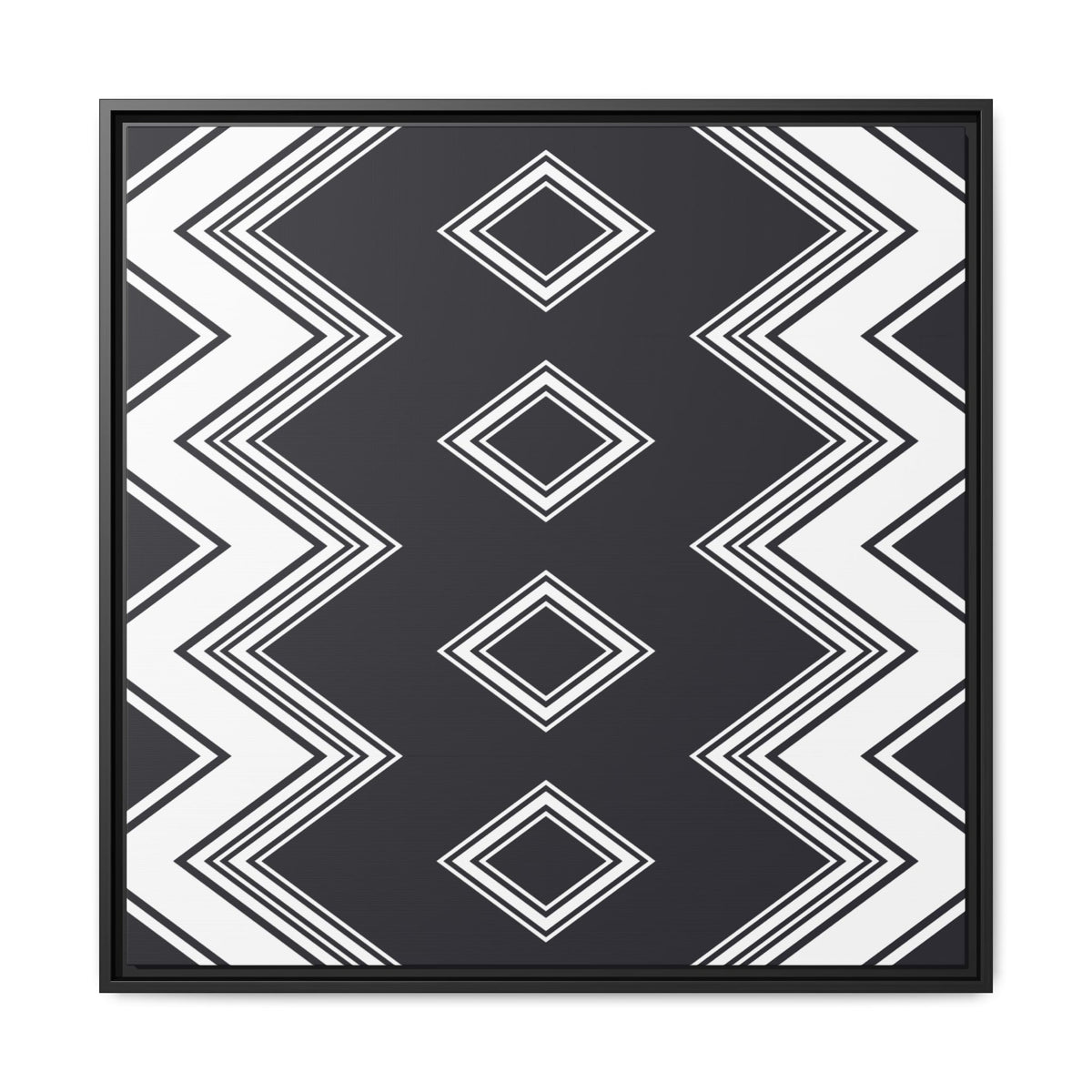 Tribal Diamond Wall Art Matte Canvas Print (Framed)