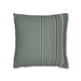Suede-Look Striped Throw Pillowcase — Sage Green Decorative Pillow Cover