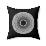Square Pillow - Black to White Circles Design