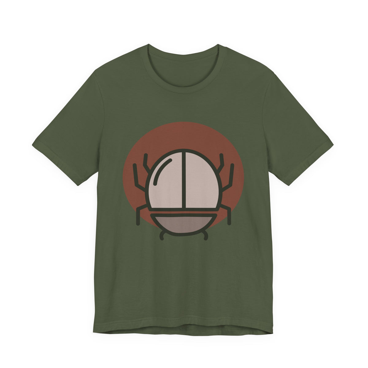 Minimalist Scarab Beetle Tee — Mystic Moon & Antler Boho Graphic Shirt