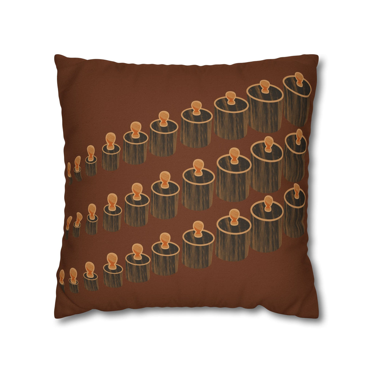 Gathered Rhythm Earth-Tone Decorative Pillowcase