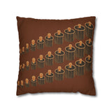 Gathered Rhythm Earth-Tone Decorative Pillowcase