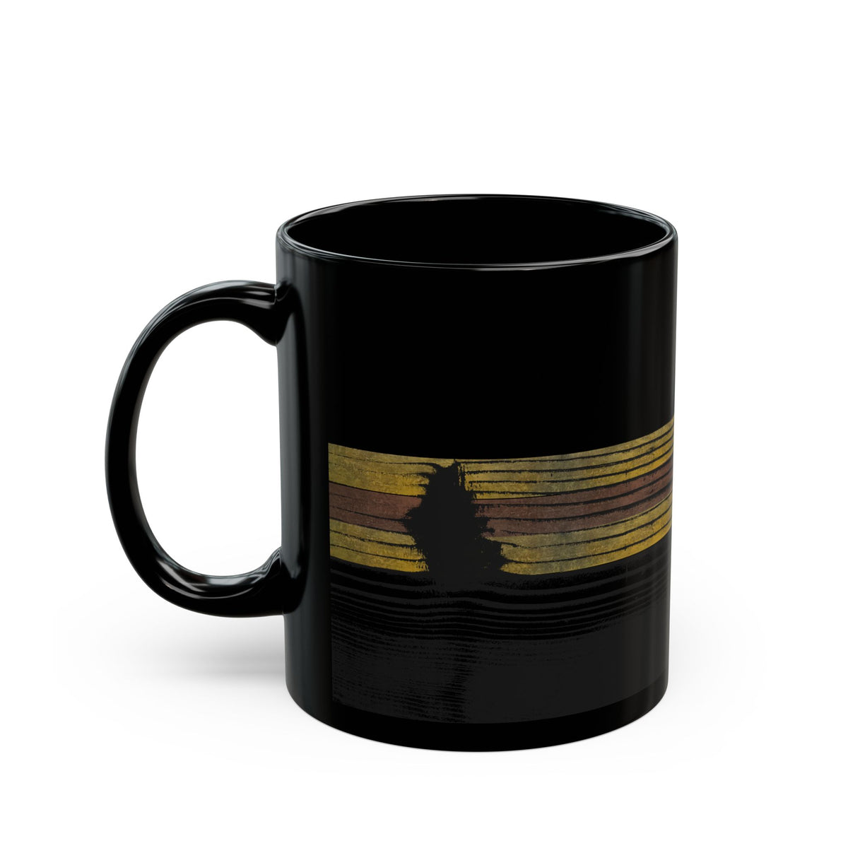 Earthbound Lines Black Ceramic Mug