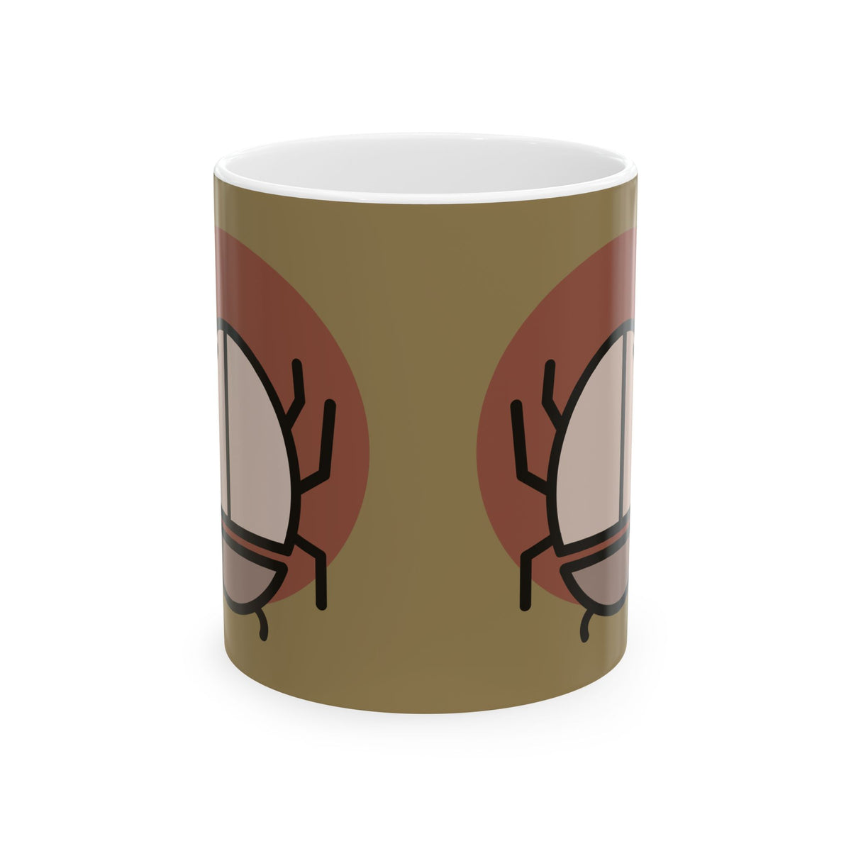 Scarab Beetle Ceramic Mug — Retro Bug Illustration Coffee Cup (11oz, 15oz)