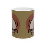 Scarab Beetle Ceramic Mug — Retro Bug Illustration Coffee Cup (11oz, 15oz)