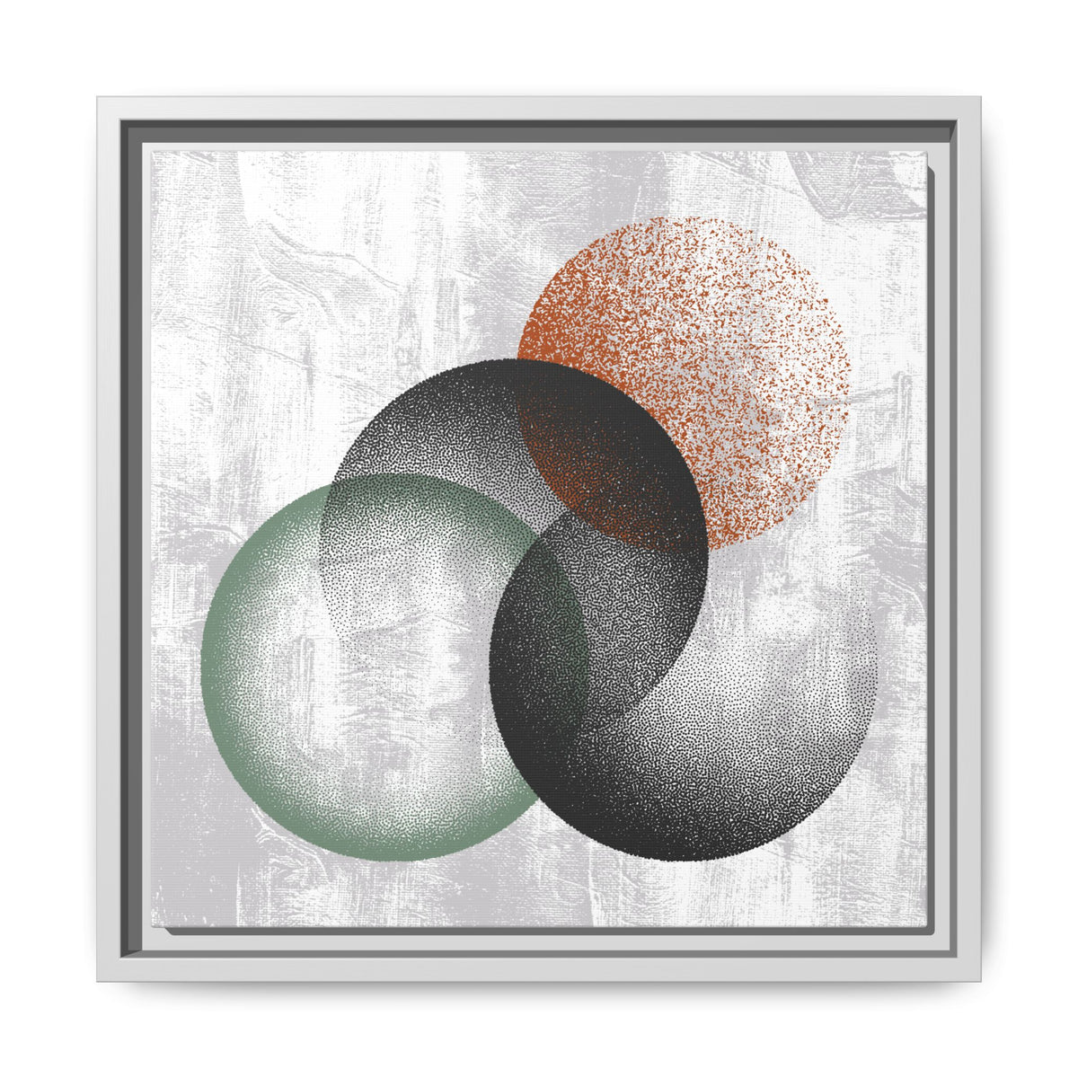 Overlap Circles Framed Canvas Art