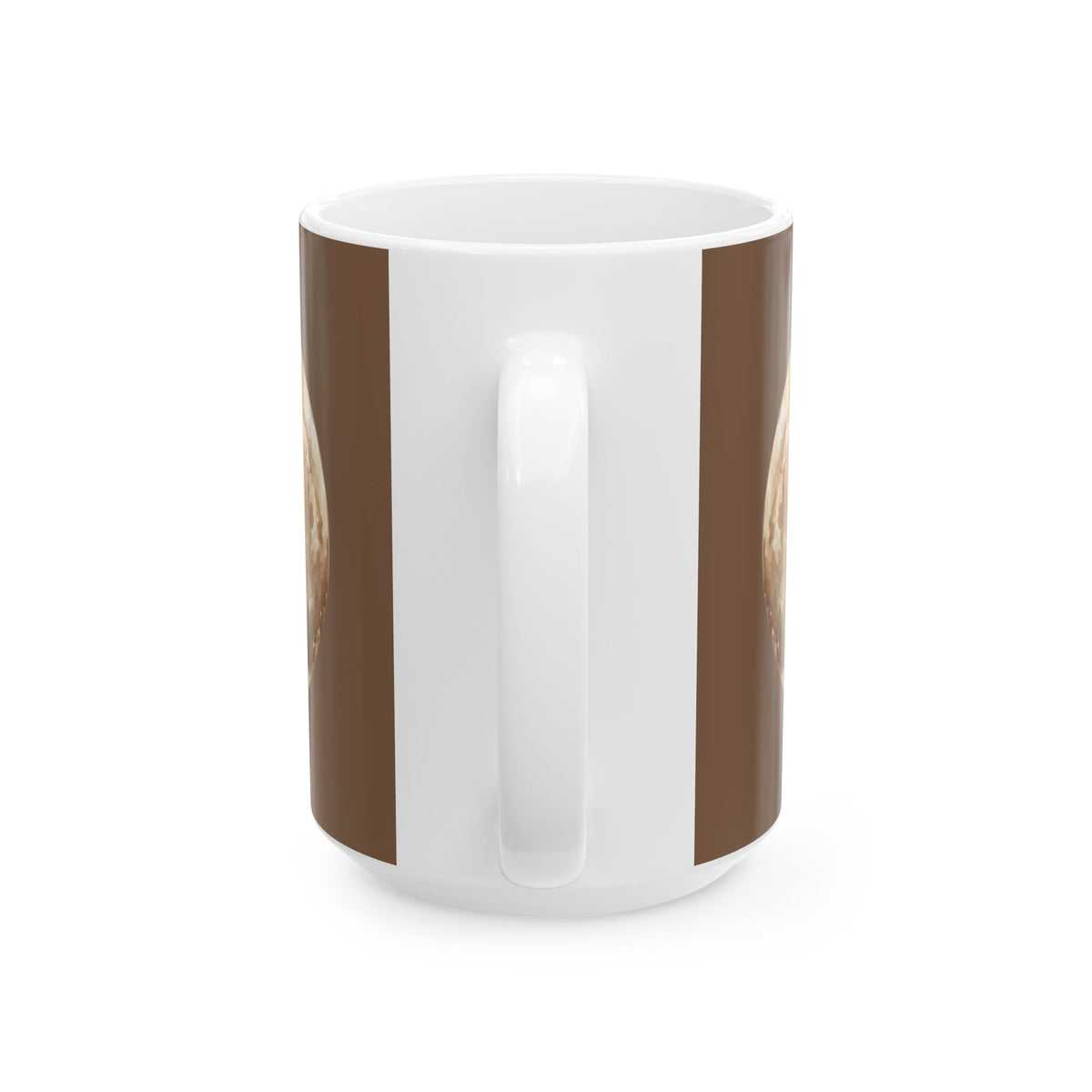 Moon Phase Ceramic Mug — Full Moon Brown Coffee Cup (11oz, 15oz)