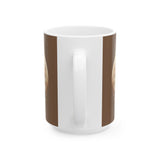 Moon Phase Ceramic Mug — Full Moon Brown Coffee Cup (11oz, 15oz)