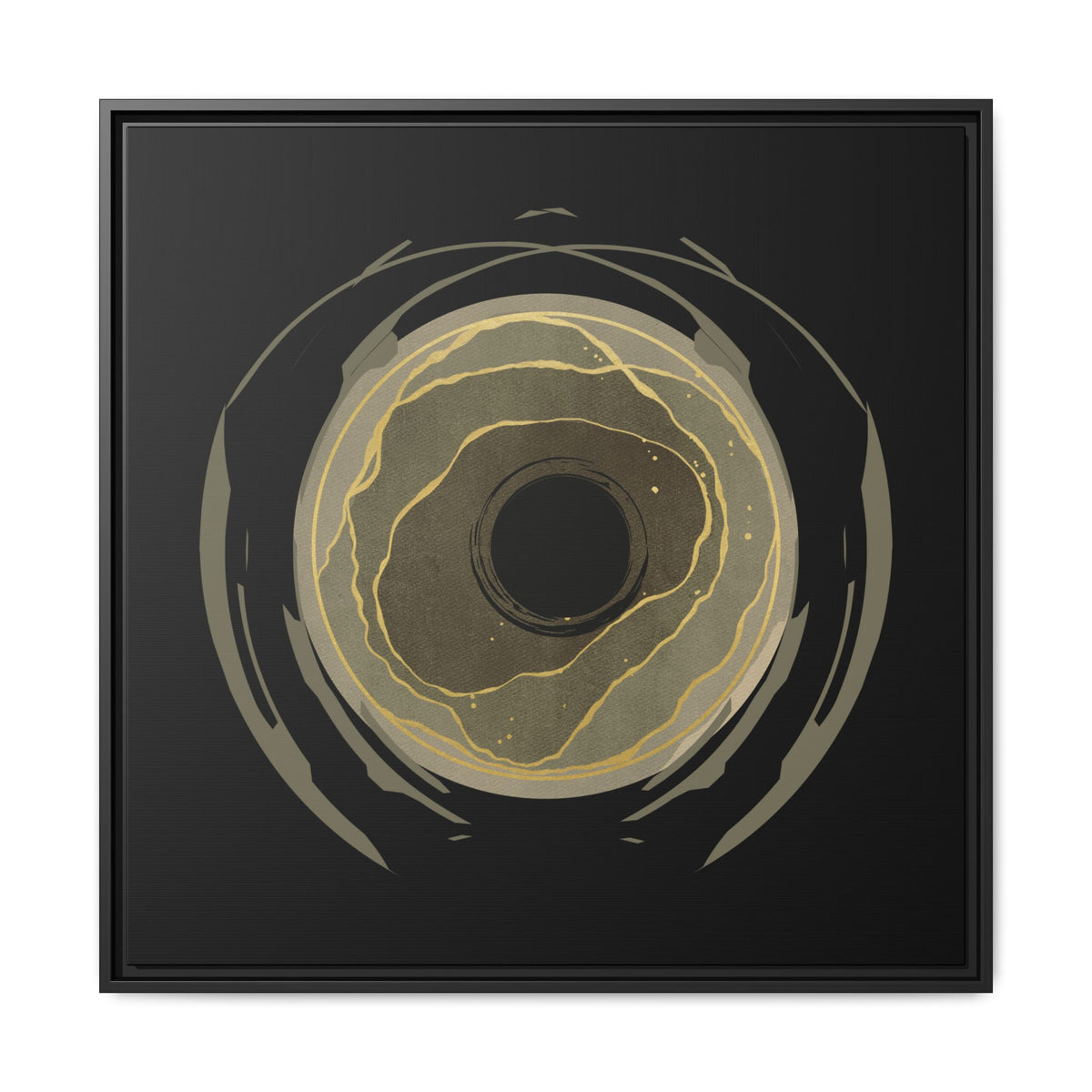 Earth Core Matte  Wall Art — Black (Framed)