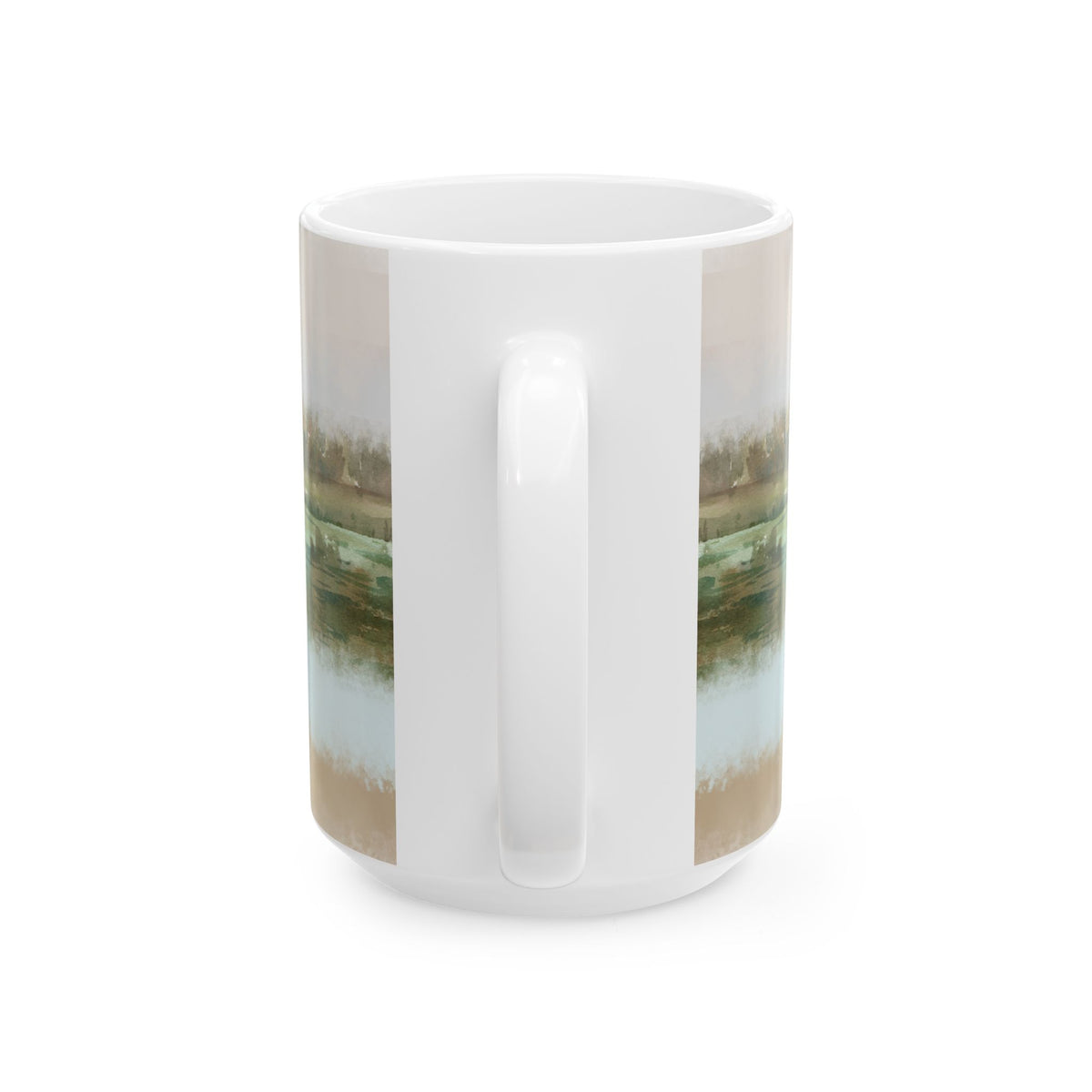 Misty Wetland at Dawn Ceramic Mug