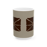 Earthen Bloom Mug - Neutral Brown Abstract Ceramic Mug