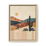 Desert Sunset Cactus Matte Canvas Print (Framed)