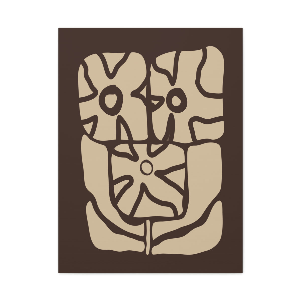 Earthen Bloom Wall Art - Abstract Botanical Wall Art in Warm Earth Tones