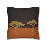 Savanna Sunset Pillowcase — Rustic Acacia Tree Decorative Throw Pillow